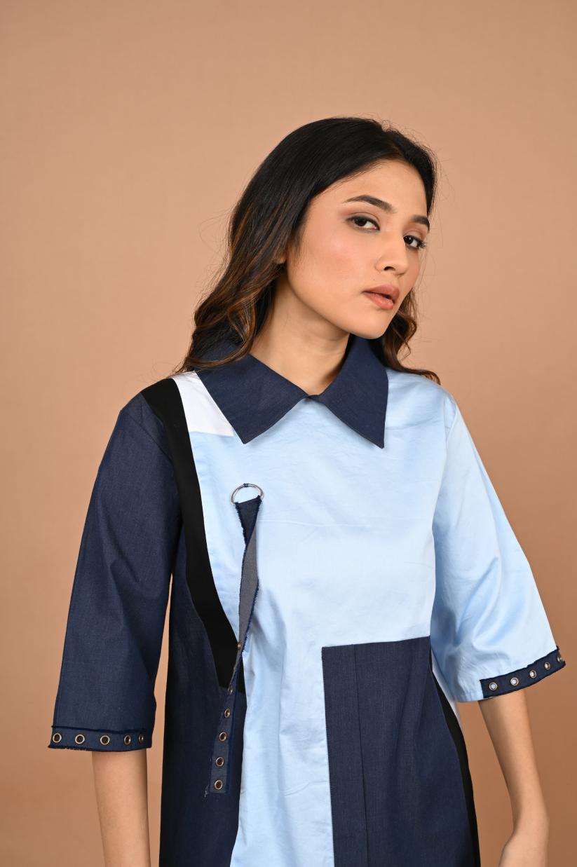 The Colorblock Denim set