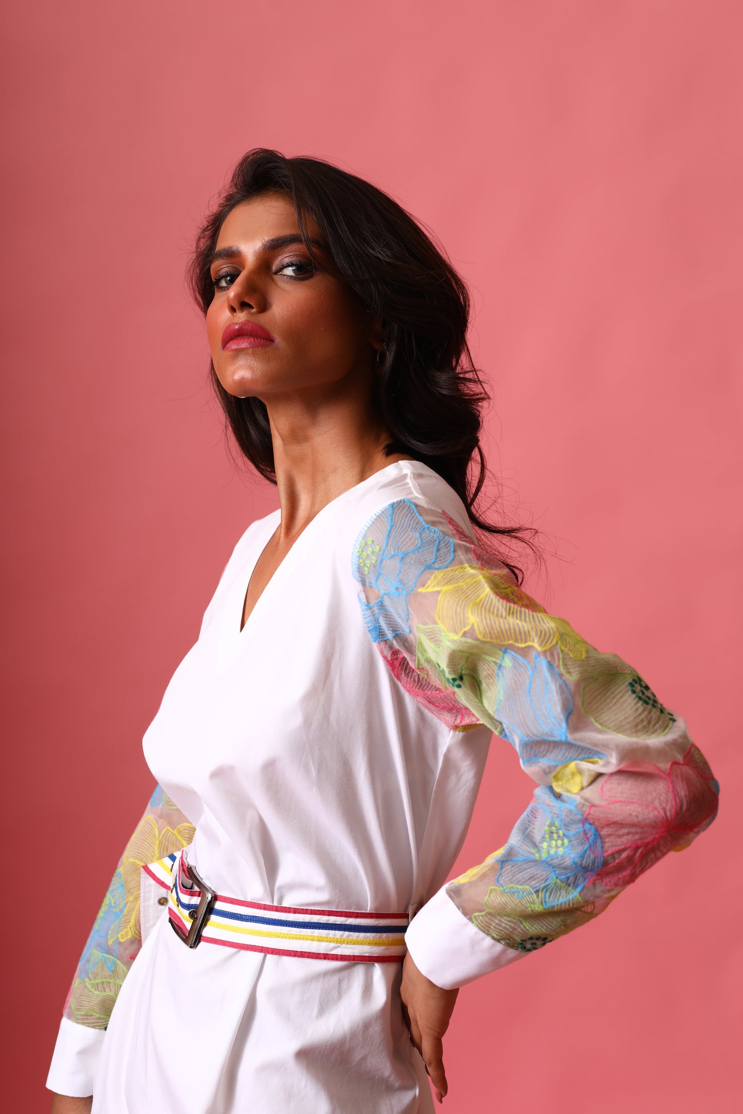 Waterlily Shift Dress in White