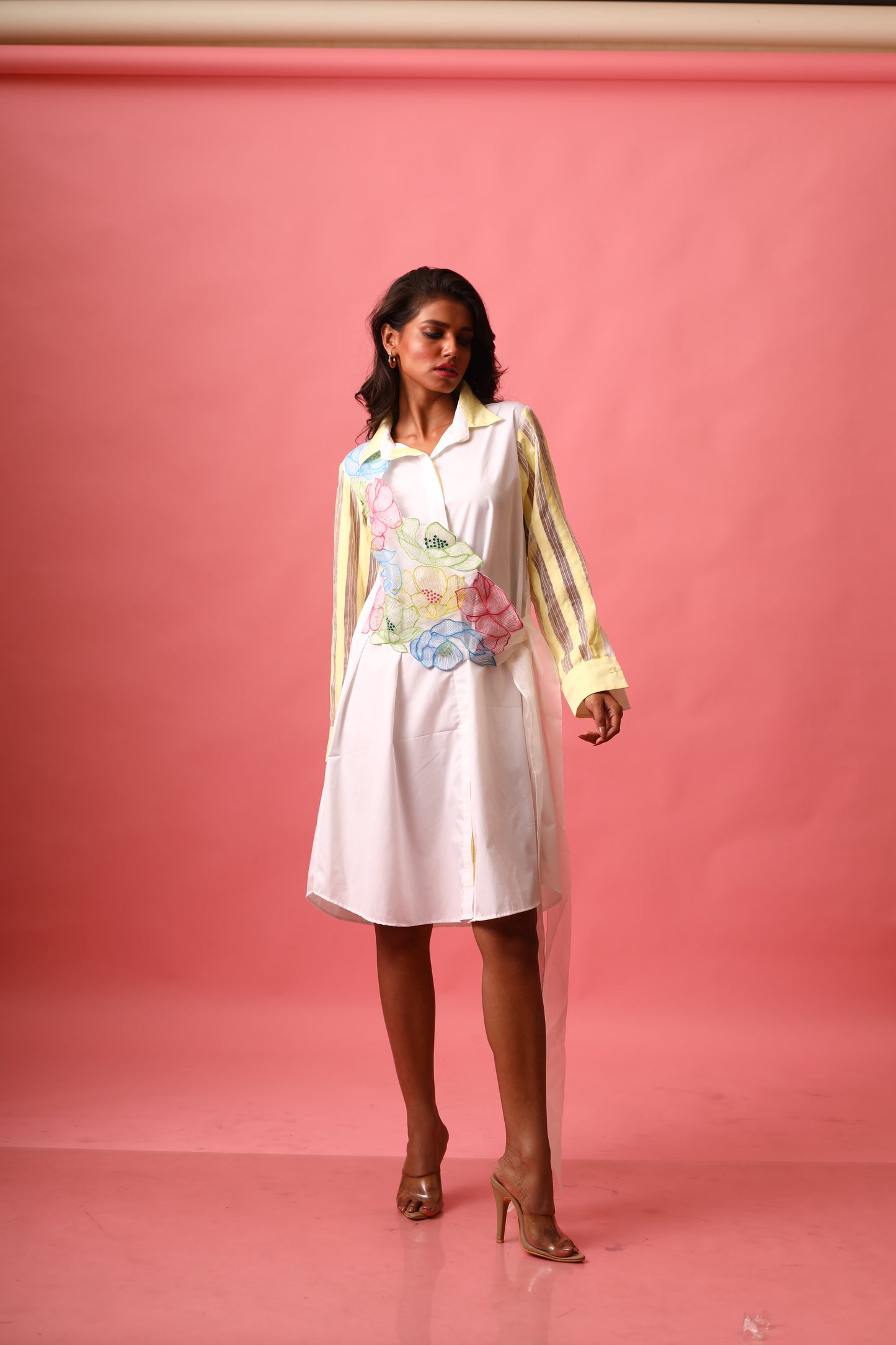 White Waterlily Side-Tie Dress