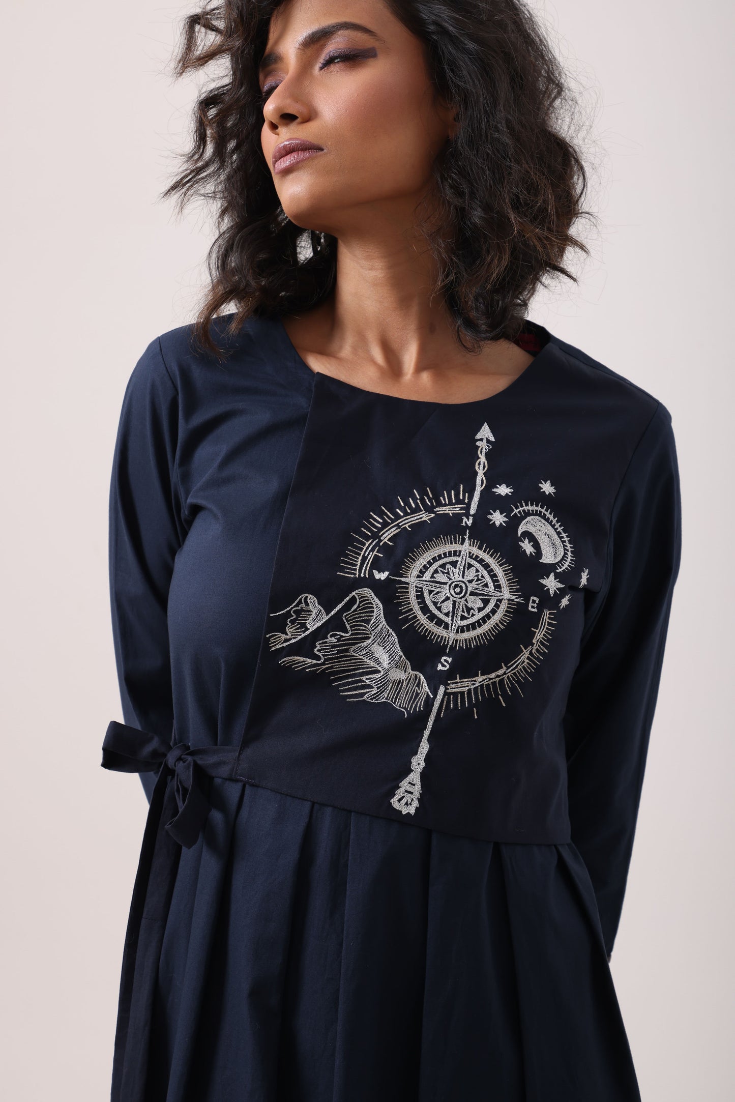 Compass Dress in Navy
