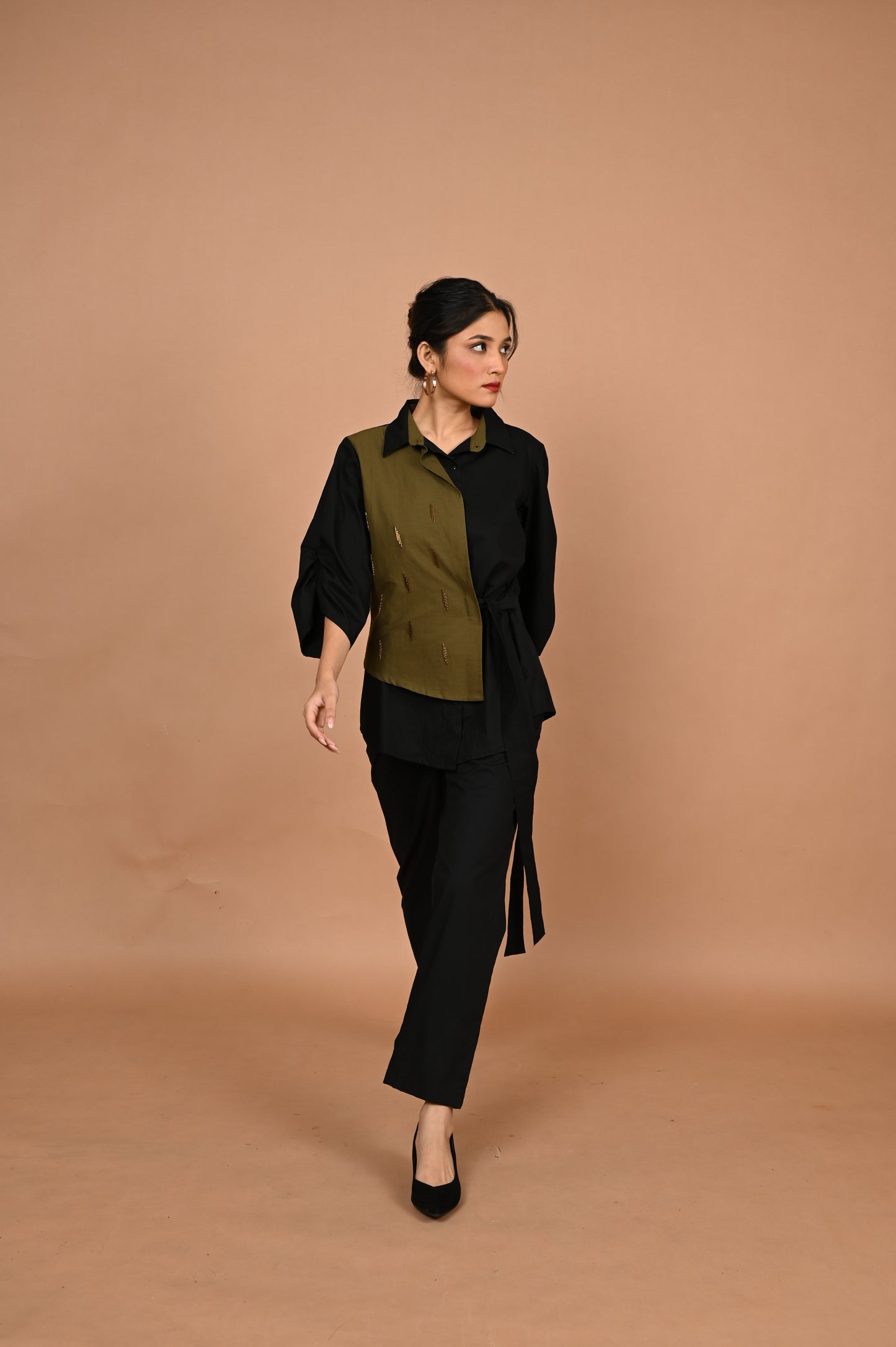 Military Green Embellished Co-ord Set