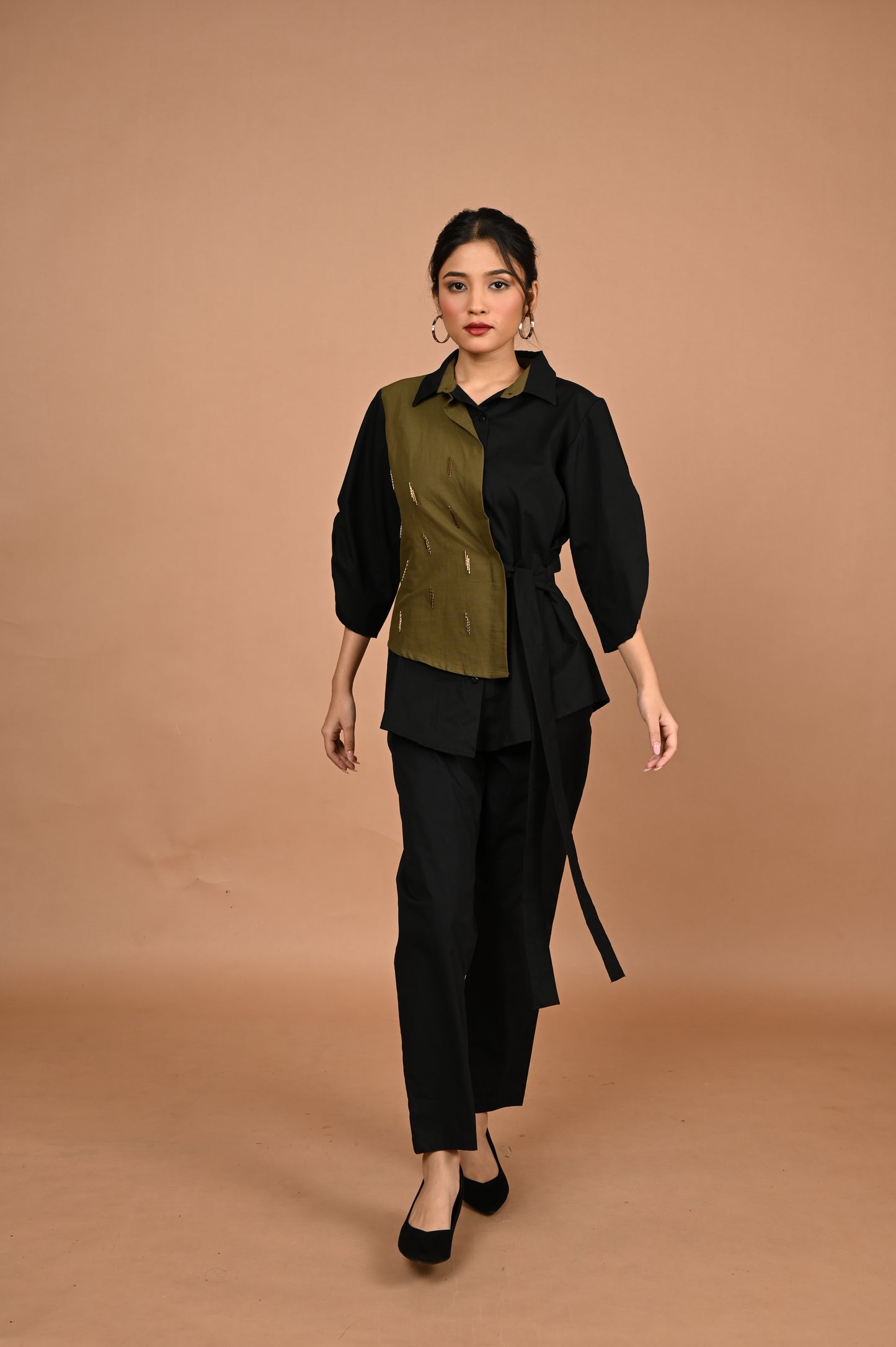 Military Green Embellished Co-ord Set