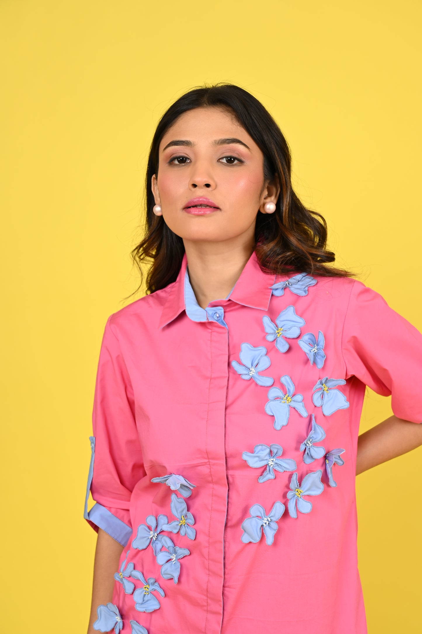 Pink Wire Flower Co-ord Set