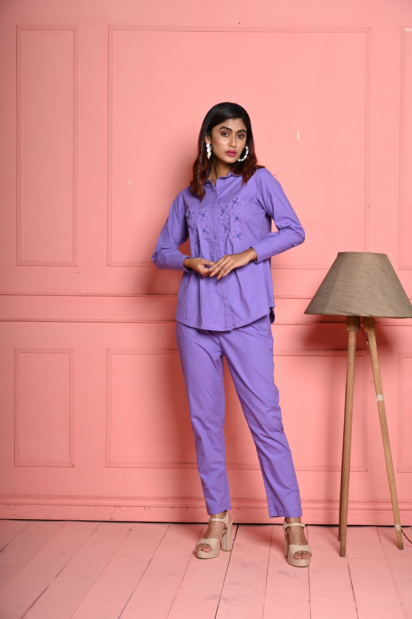 Organza Flower Lilac Co-ord Set
