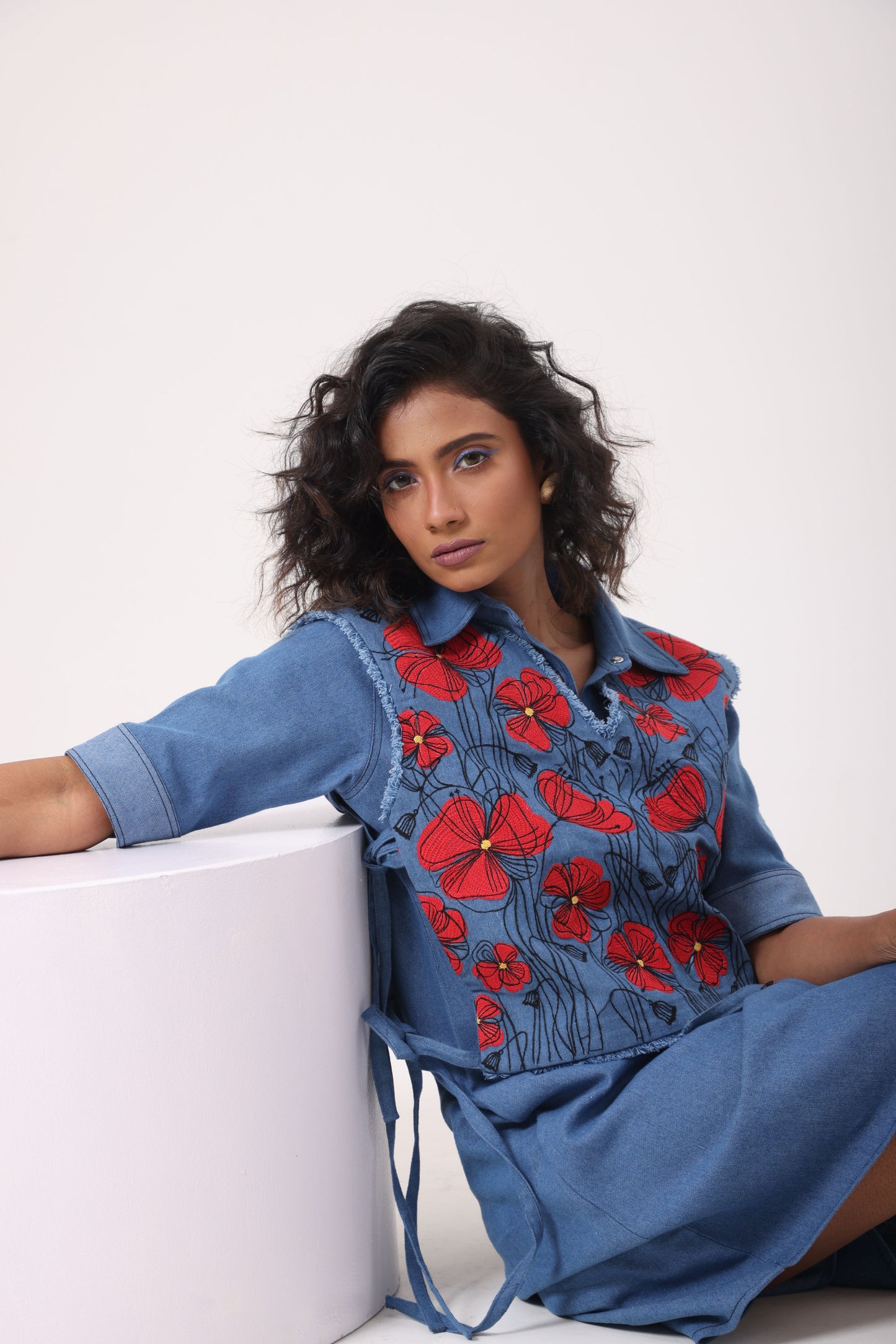 Denim Poppy Bib Dress