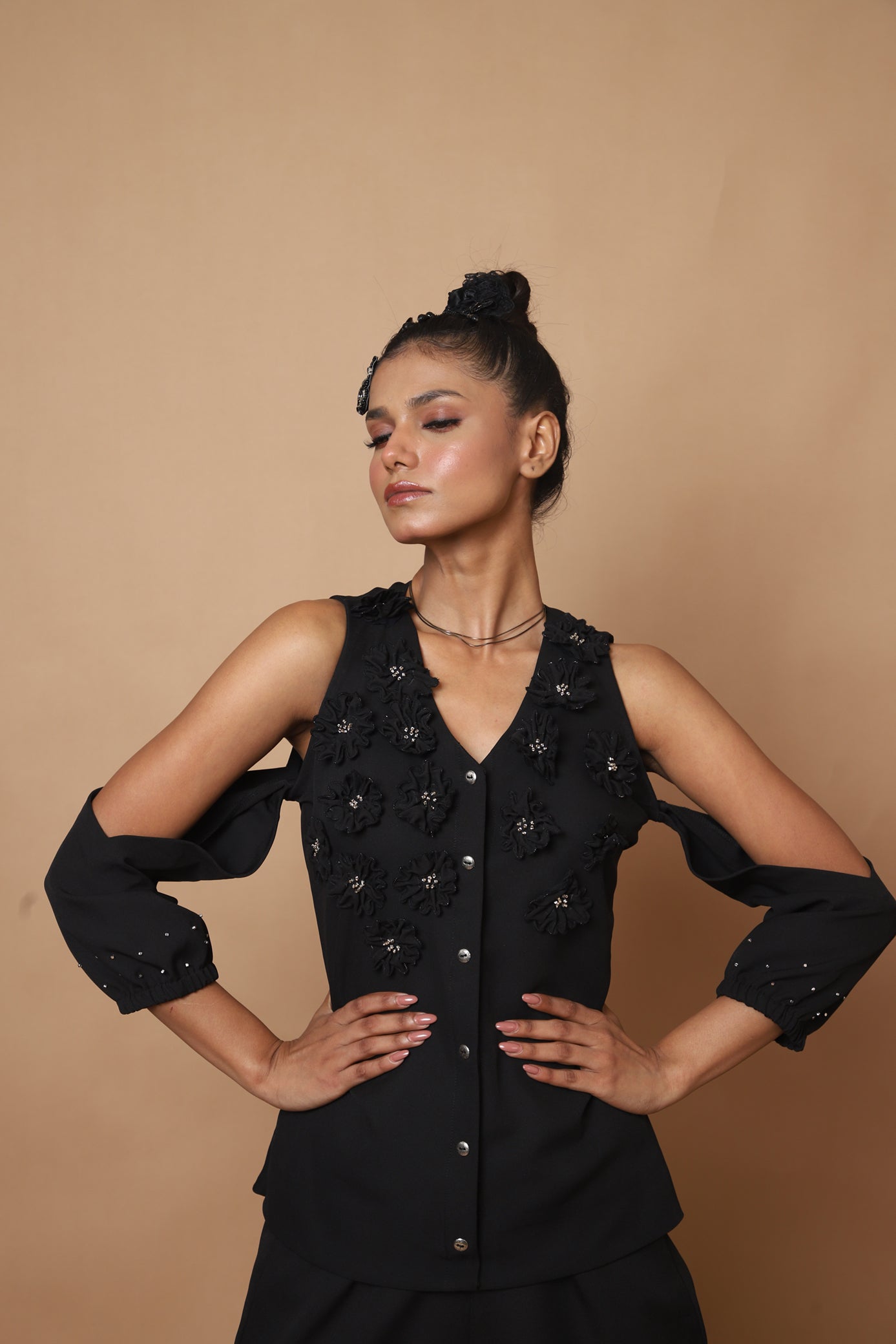 Black Co-ord with Detached Sleeves