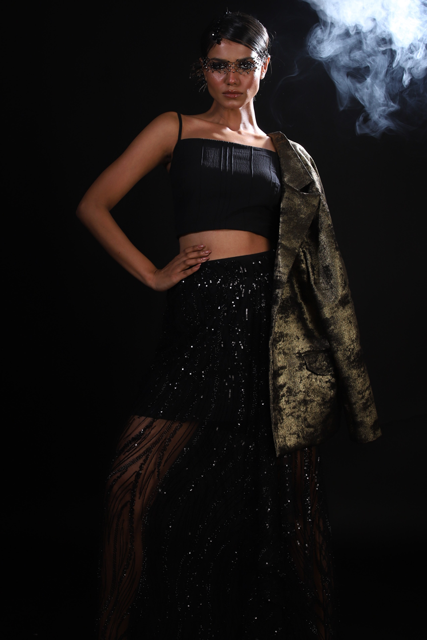 Asymmetrical Shimmer Skirt
