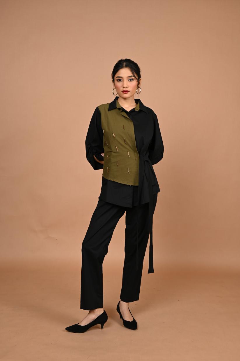 Military Green Embellished Co-ord Set