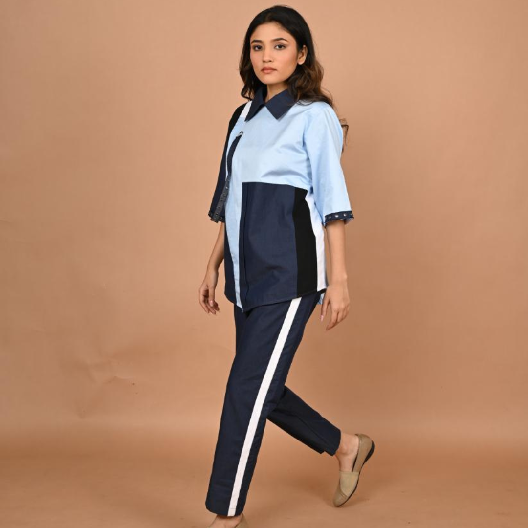 The Colorblock Denim set