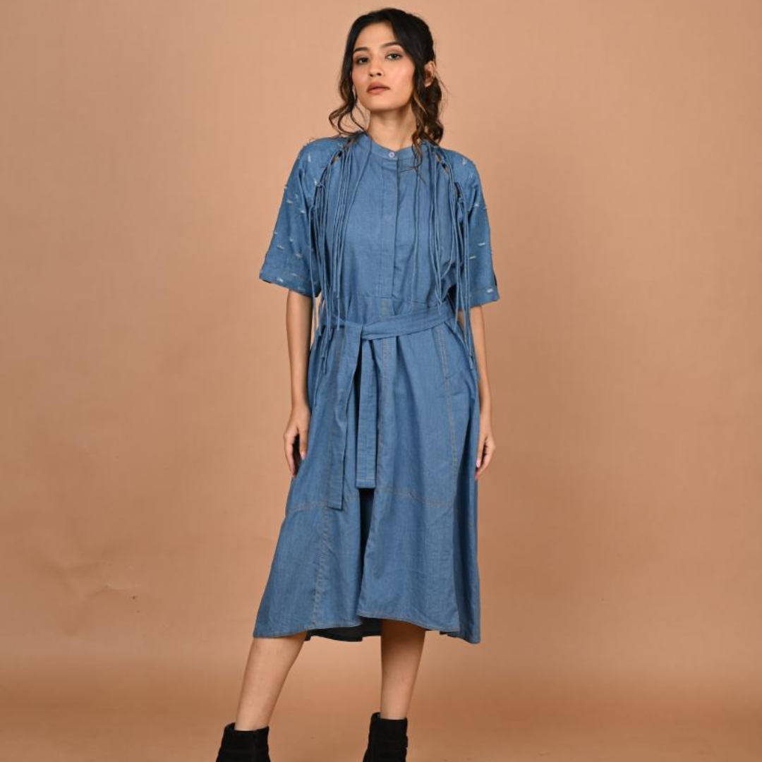 The String Denim Dress