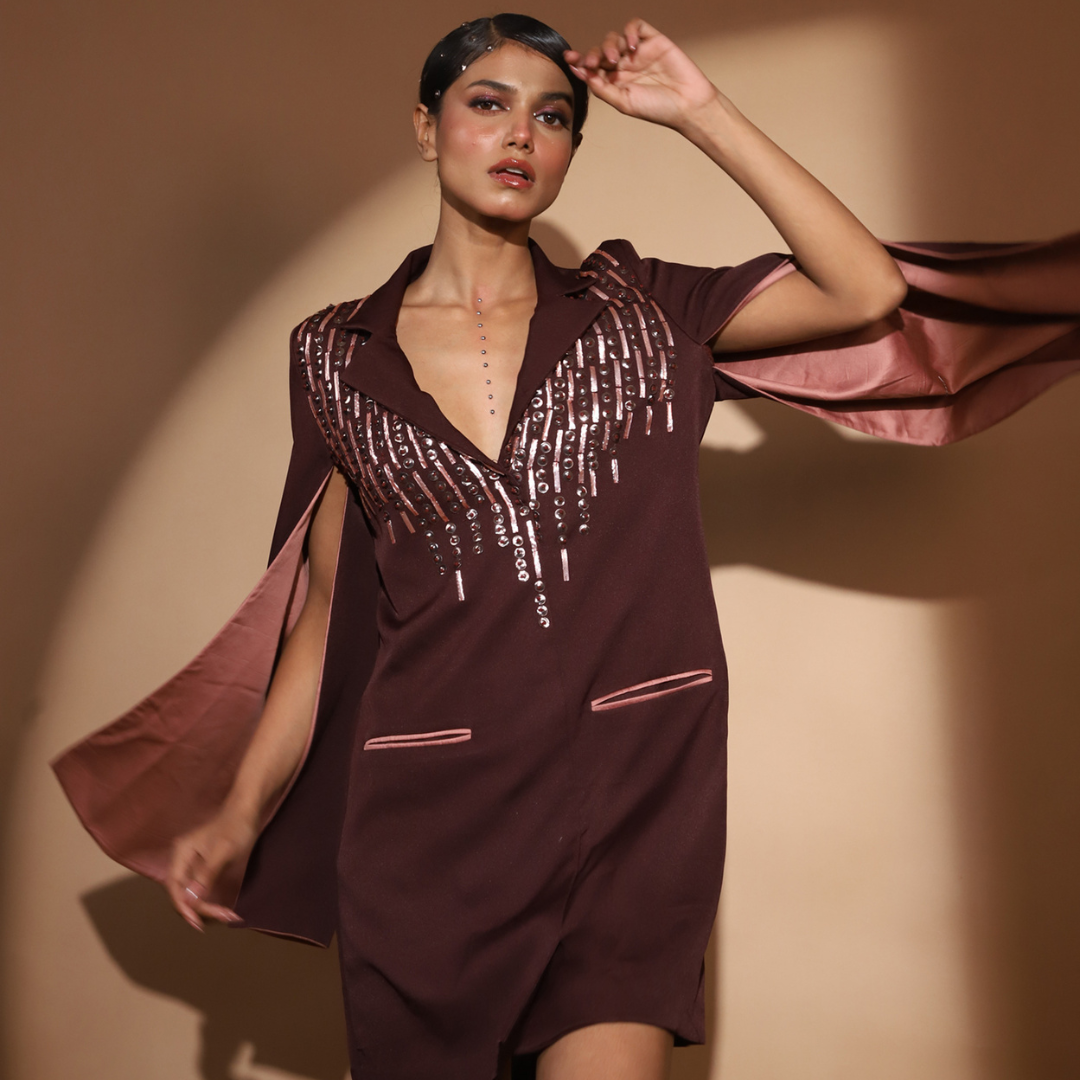 Wine Blazer Dress