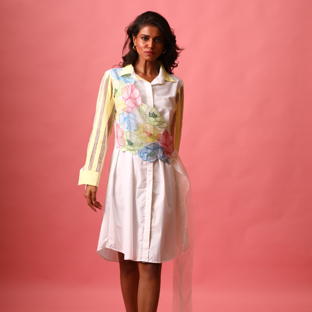 White Waterlily Side-Tie Dress