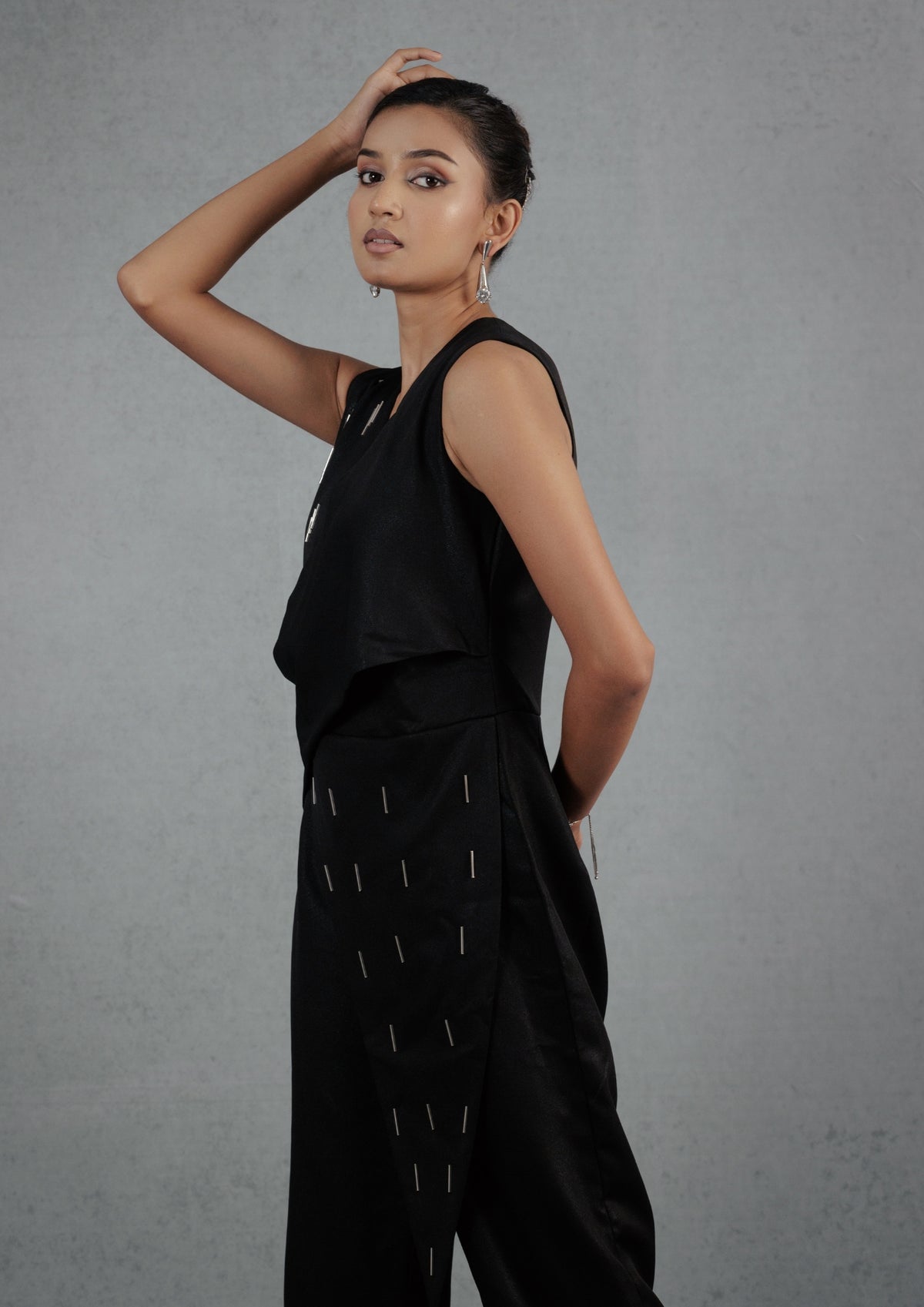 Black Pipe Jumpsuit - View 3