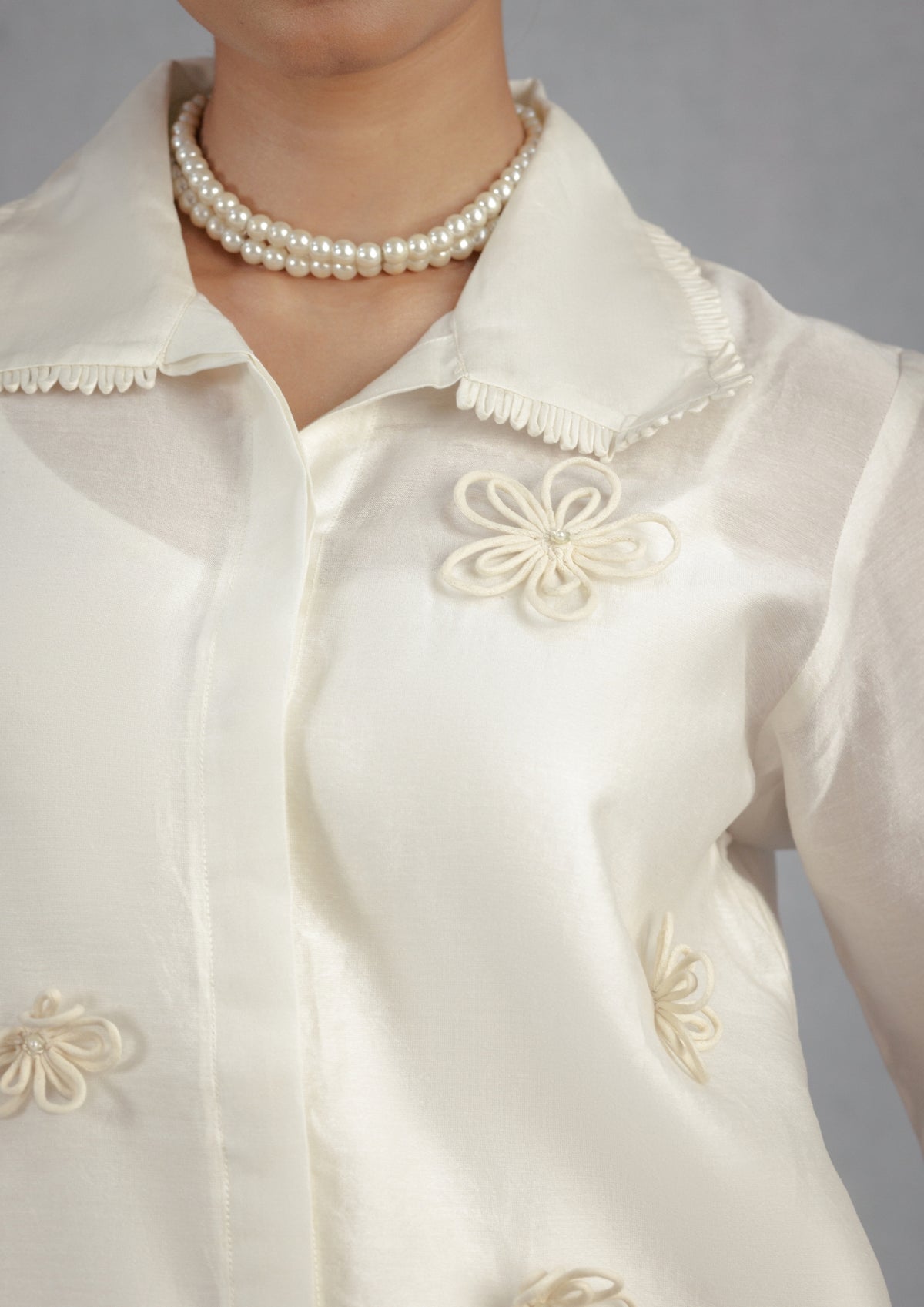 Ivory Cord Flower Co-Ord Set - View 4