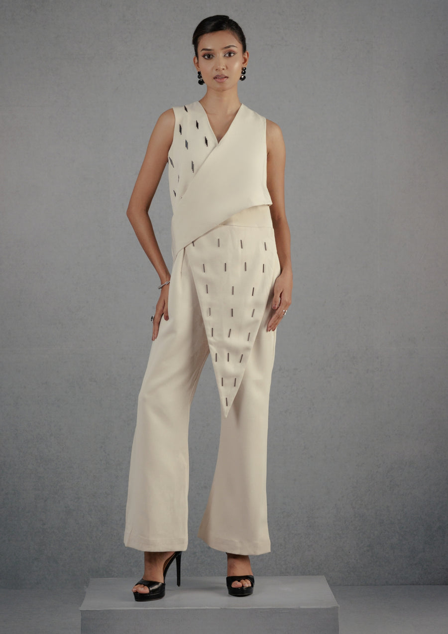 Ivory Pipe Jumpsuit
