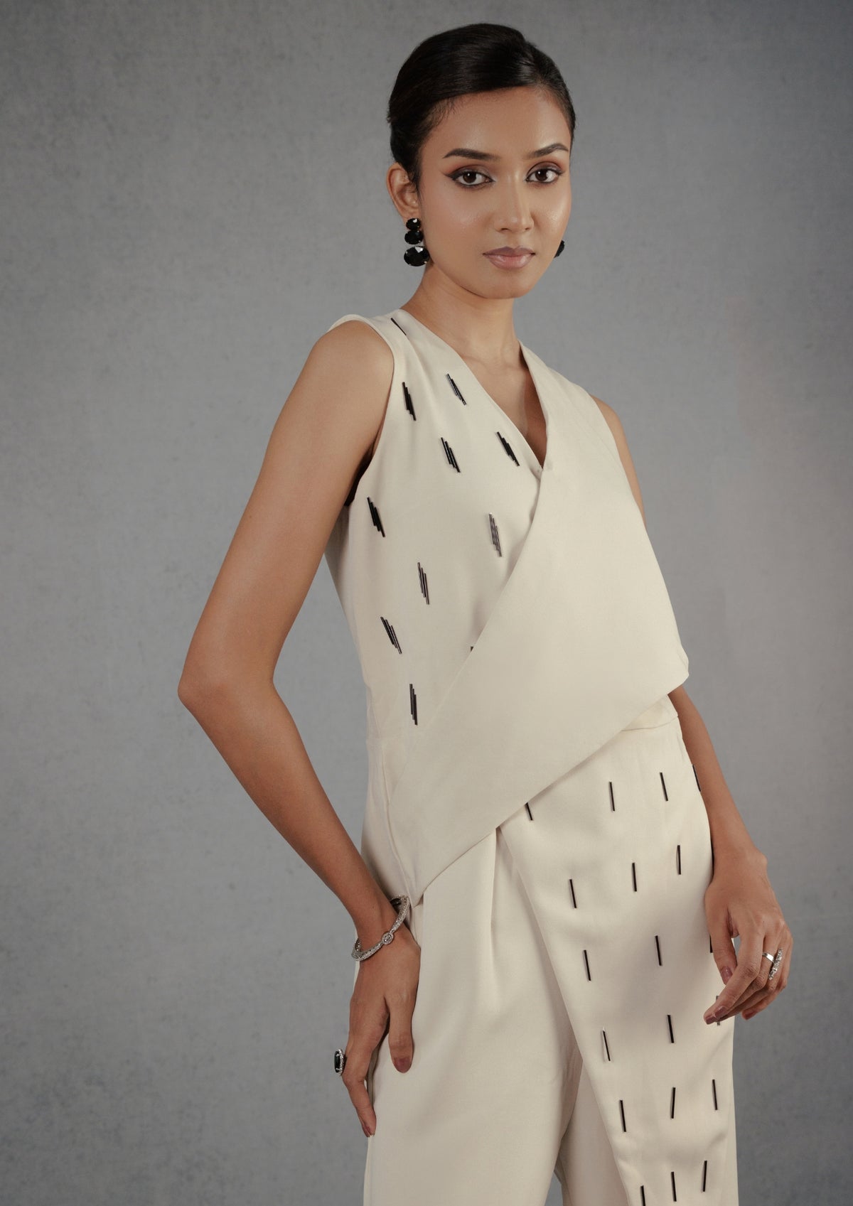 Ivory Pipe Jumpsuit - View 3