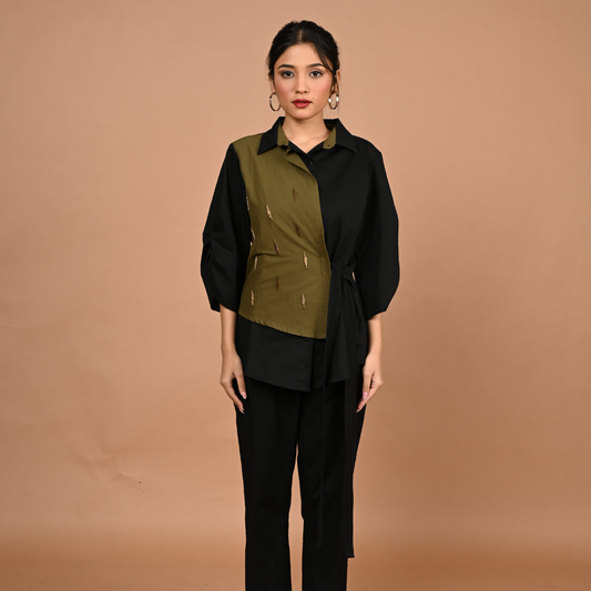 Military Green Embellished Co-ord Set