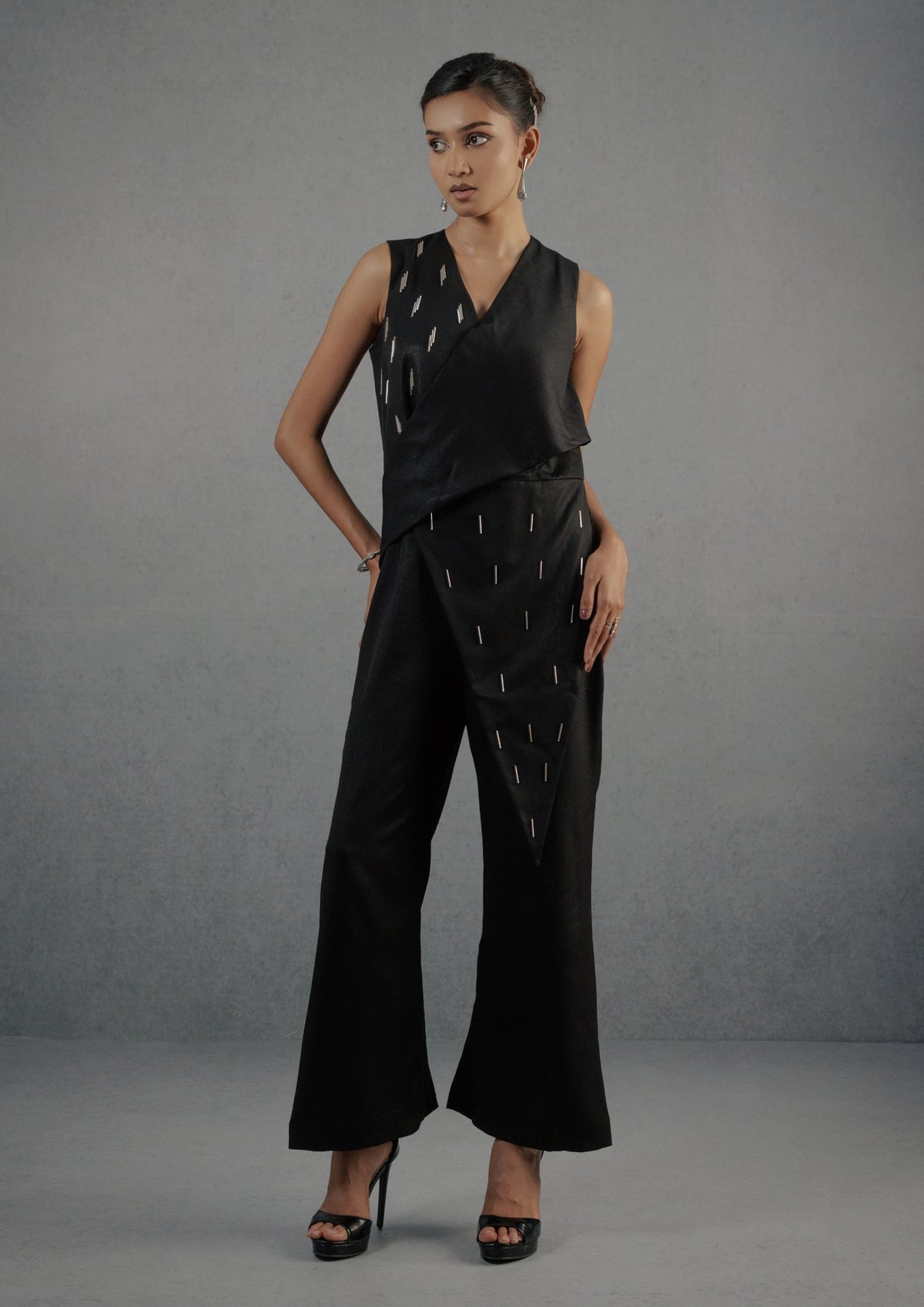 Black Pipe Jumpsuit - View 1