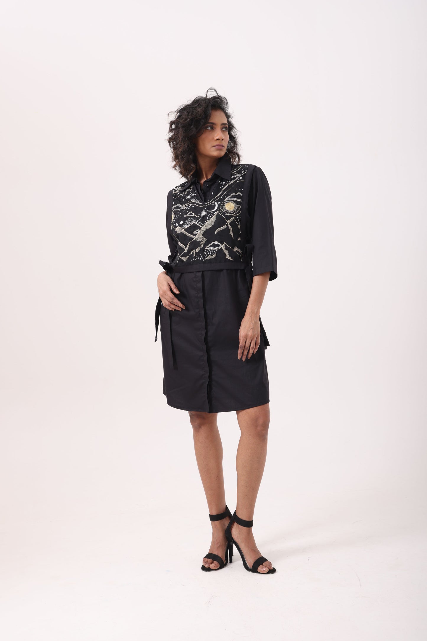 Mountain Bib Dress in Black