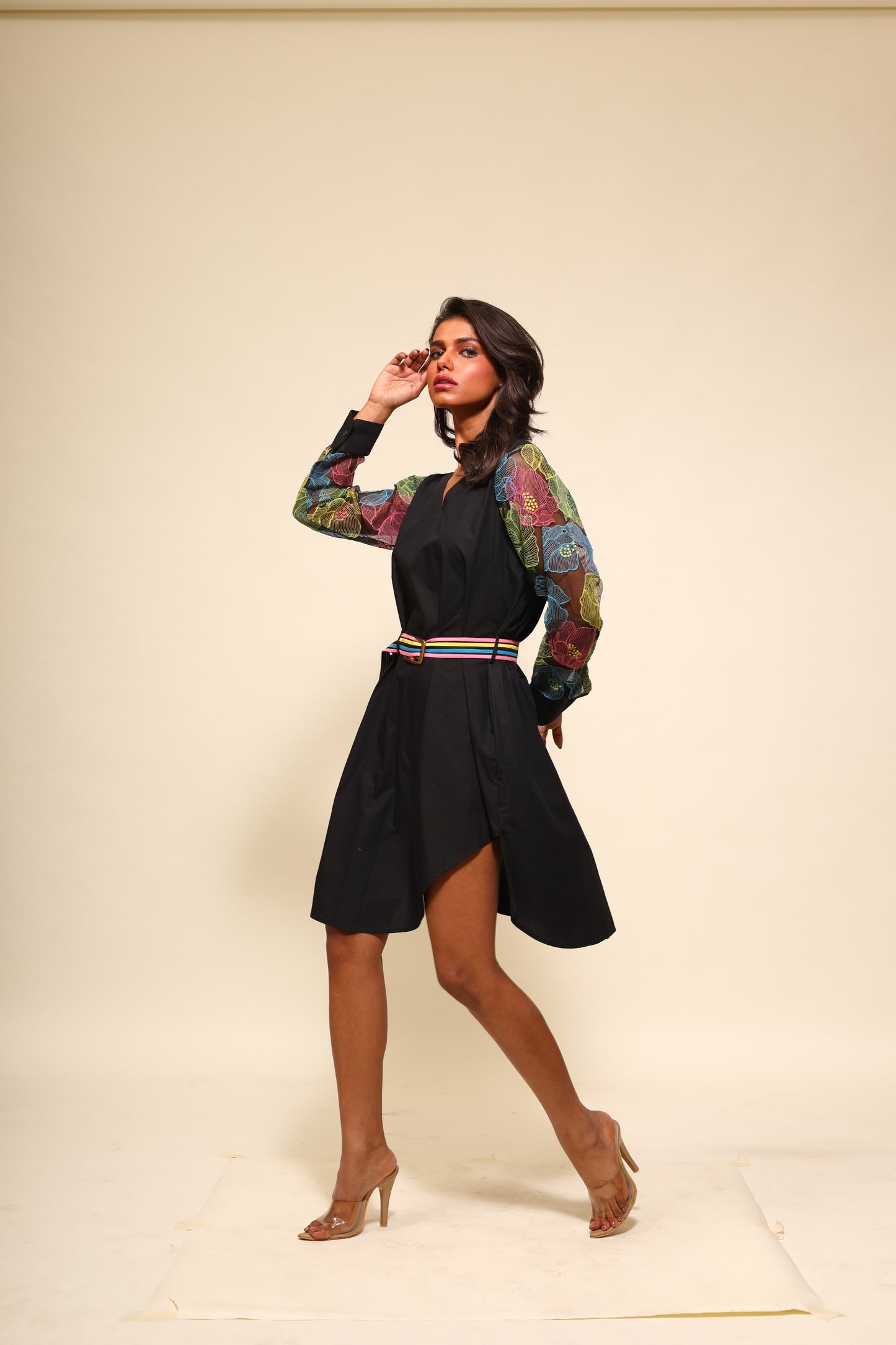Waterlily Shift Dress in Black
