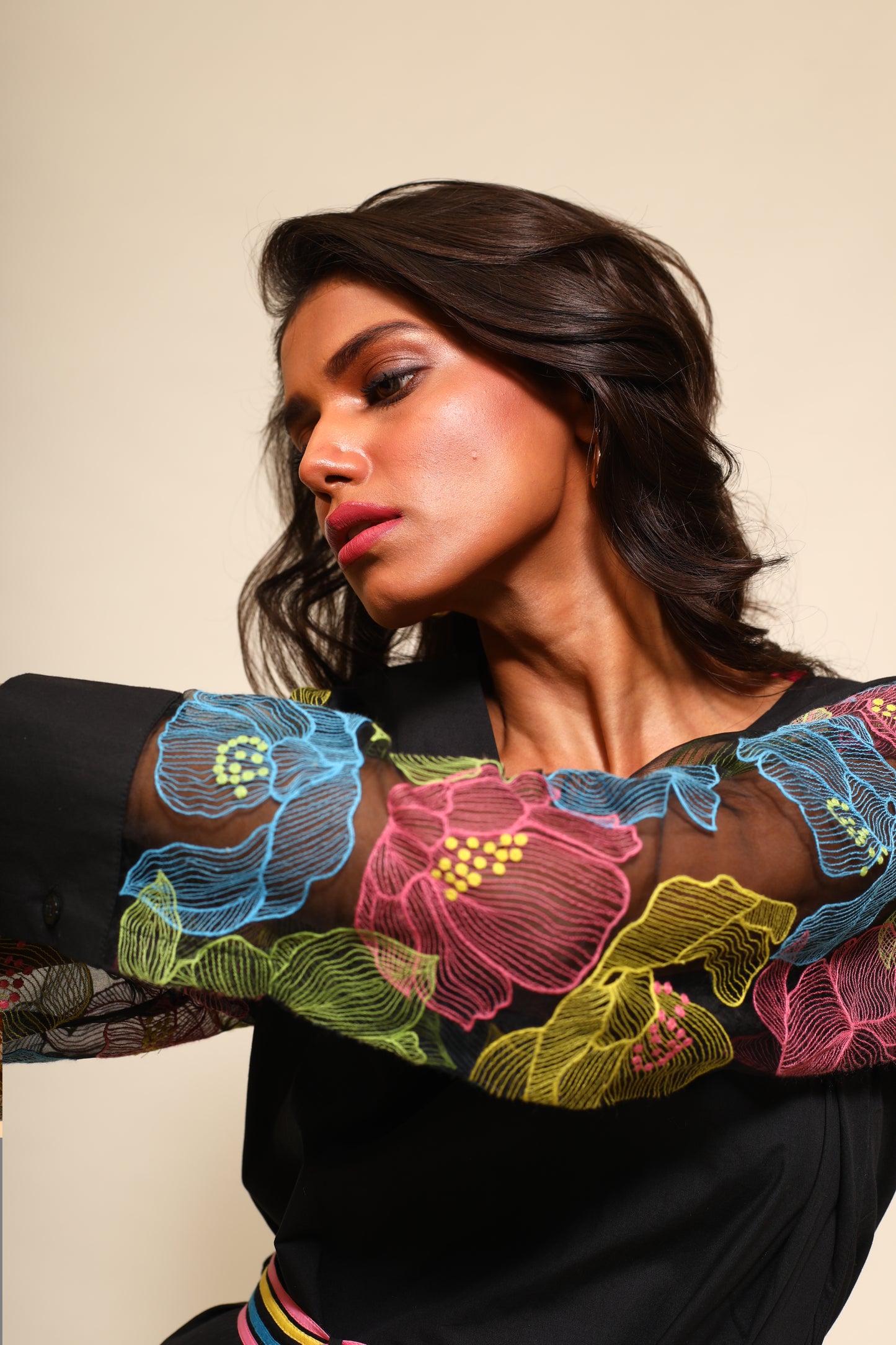 Waterlily Shift Dress in Black