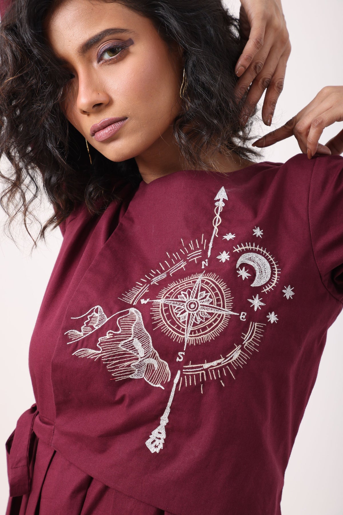 Compass Dress in Wine - View 4