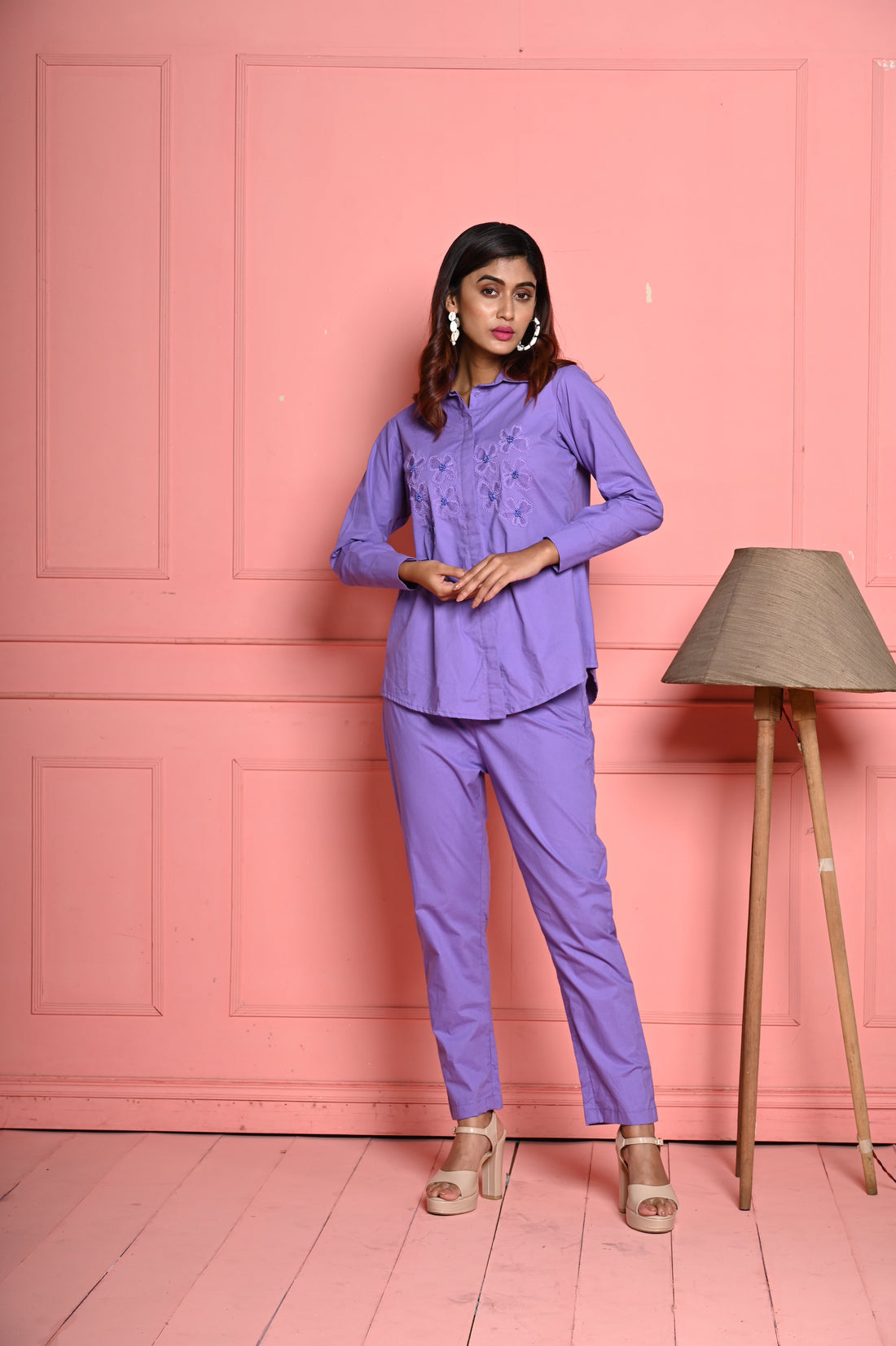Organza Flower Lilac Co-ord Set