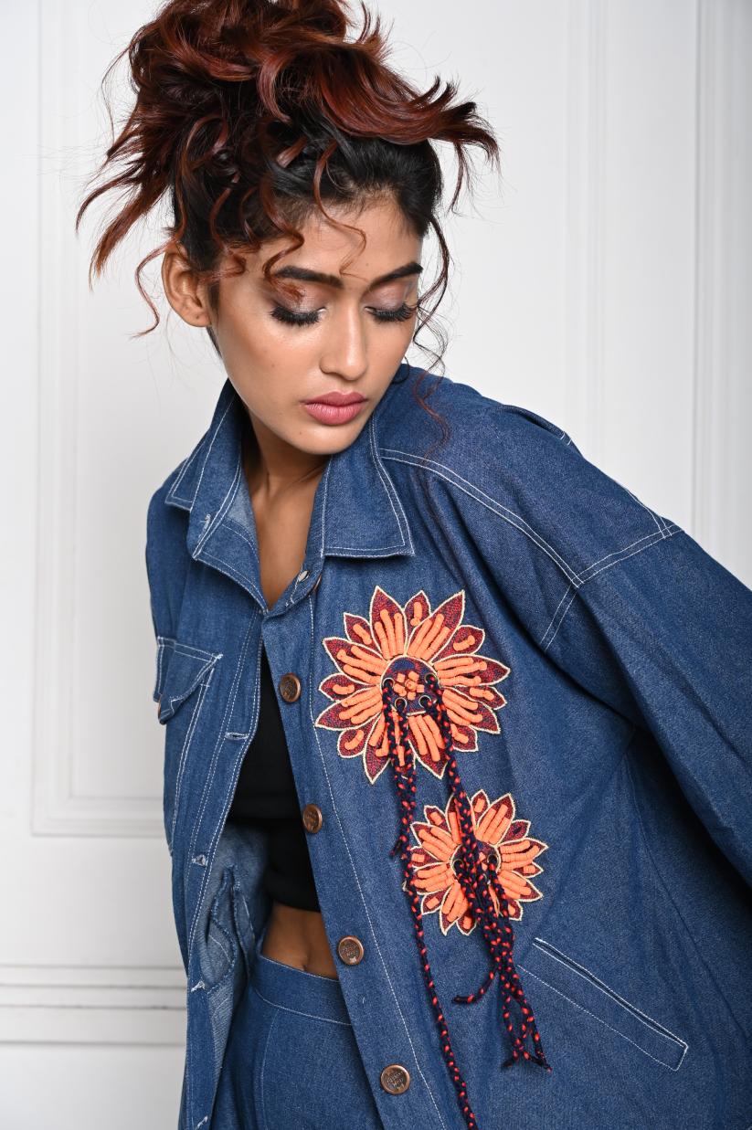 Flower Denim Jacket - Alternate
