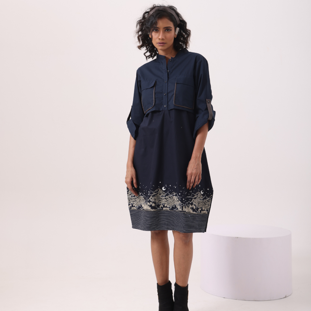 Landscape Dress in Navy - View 1