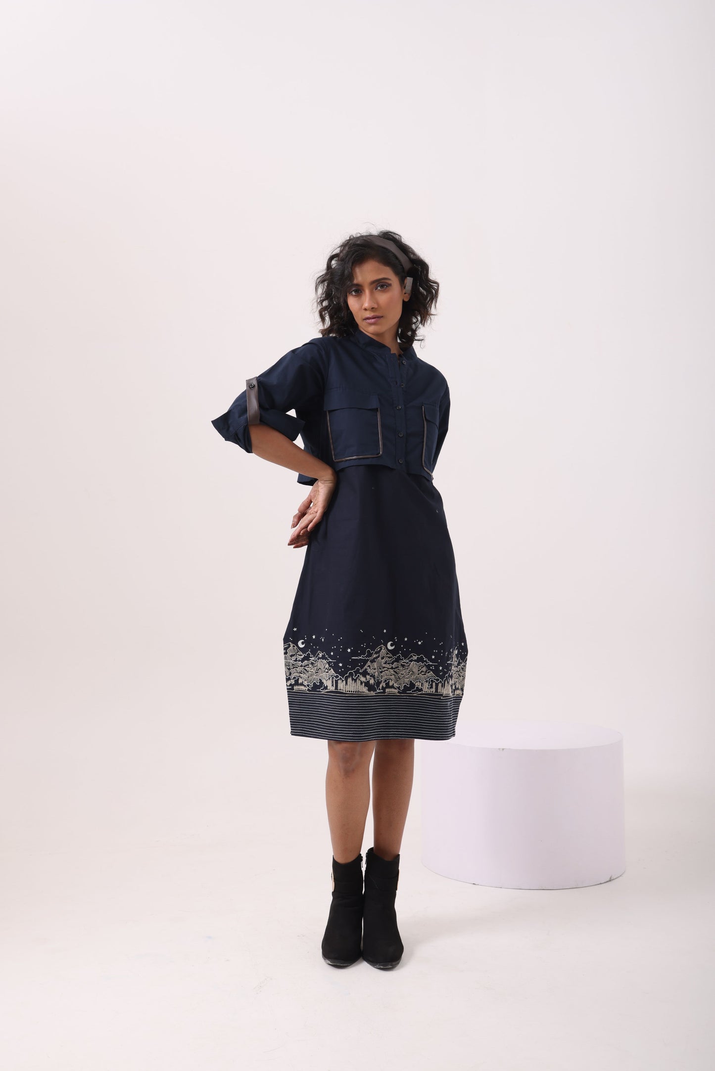 Landscape Dress in Navy