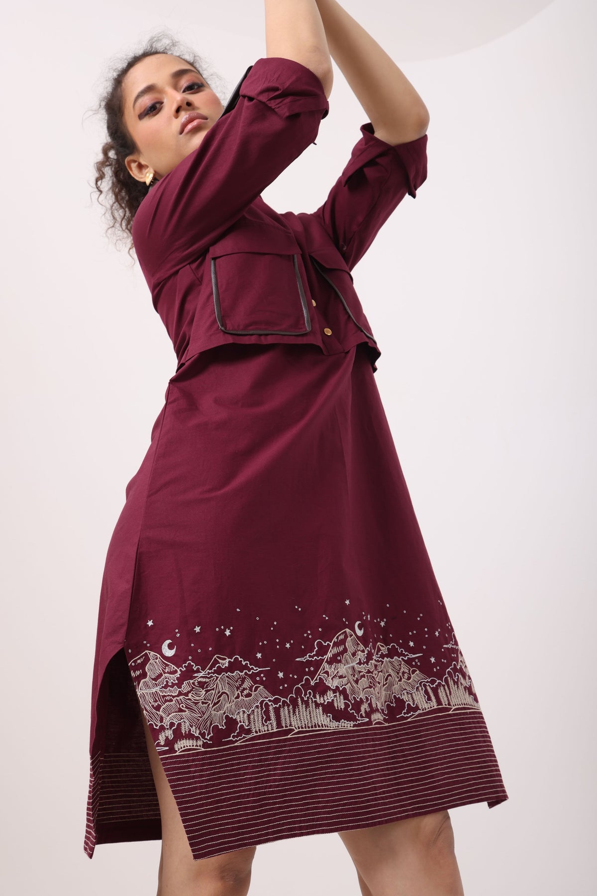 Landscape Dress in Wine - View 2