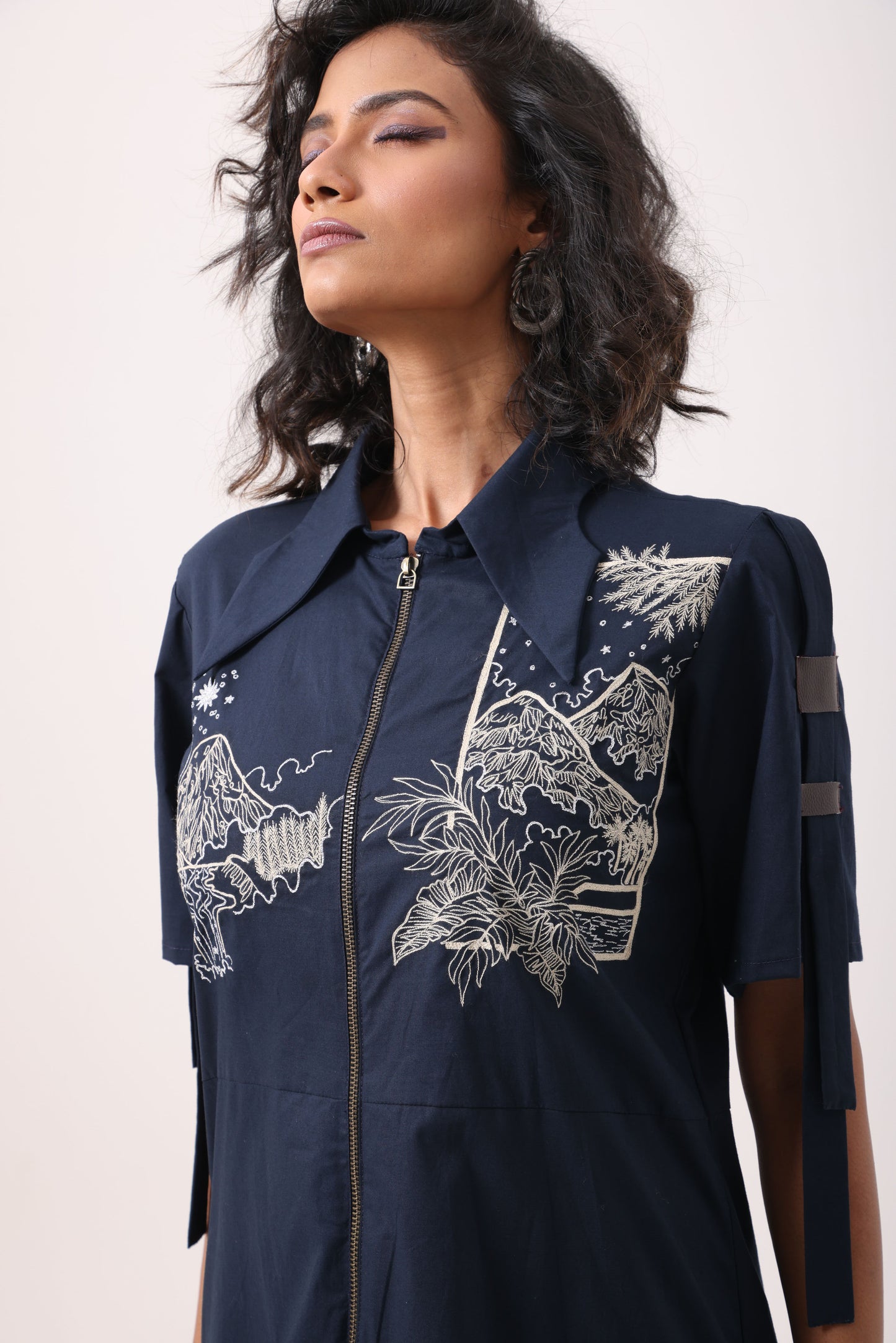 Mountain Straight Dress in Navy