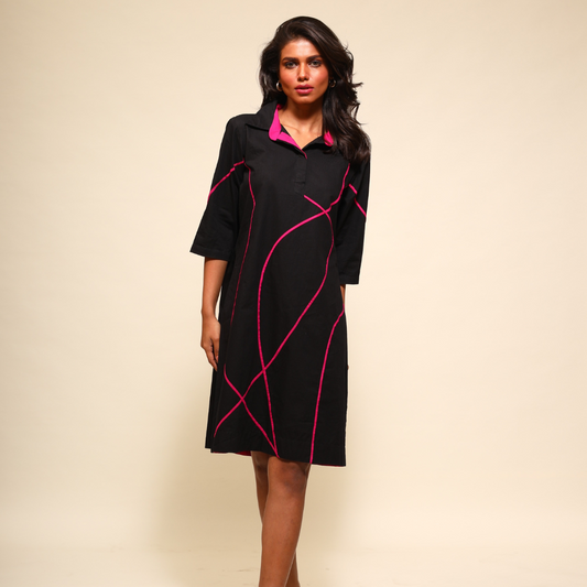 Black Wandering Path Dress