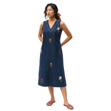 Pixel Blue Midi Dress