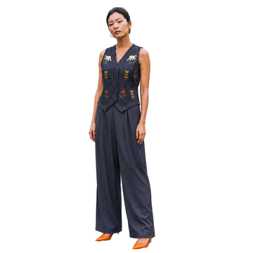 Pixel Blue Waistcoat Co-ord Set