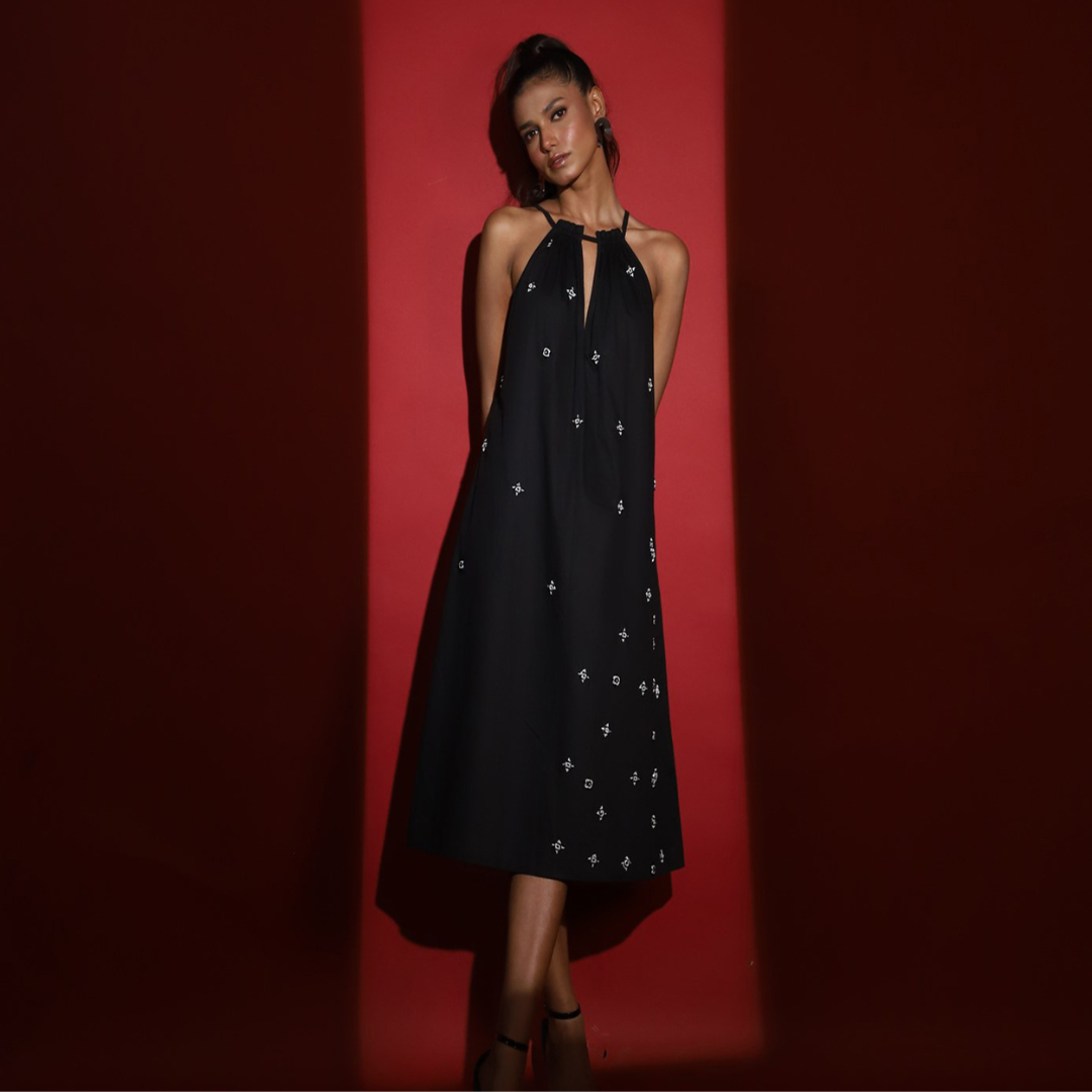 Cube Cotton Halter Dress