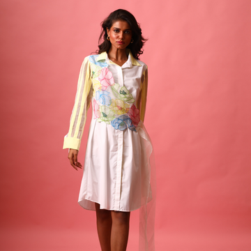 White Waterlily Side-Tie Dress