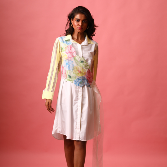 White Waterlily Side-Tie Dress