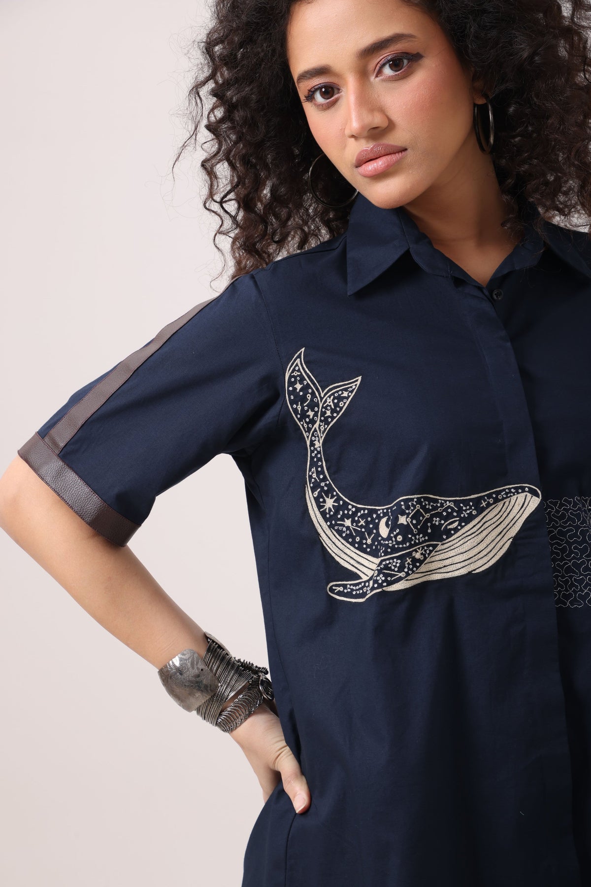 Whale Co-Ord Set in Navy - View 3