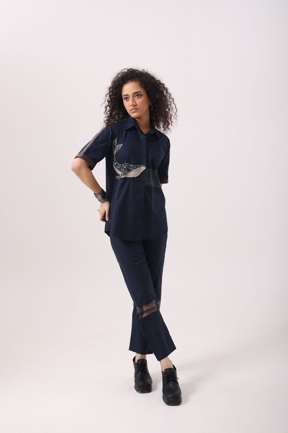 Whale Co-Ord Set in Navy - View 2