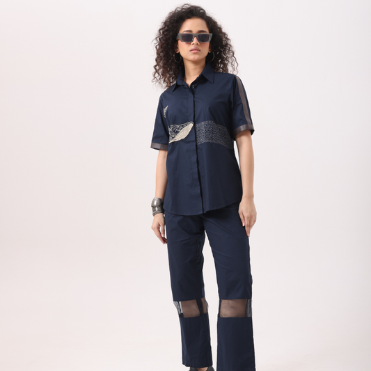 Whale Co-Ord Set in Navy
